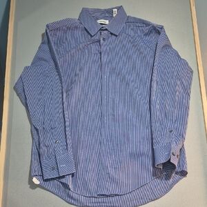 Calvin Klein Men's Classic Blue Pinstripe Shirt